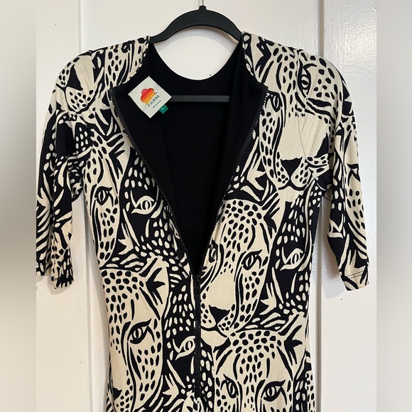 Rare FARM Rio B&W Midnight Leopards Jersey Dress Size Small - Picture 6 of 13